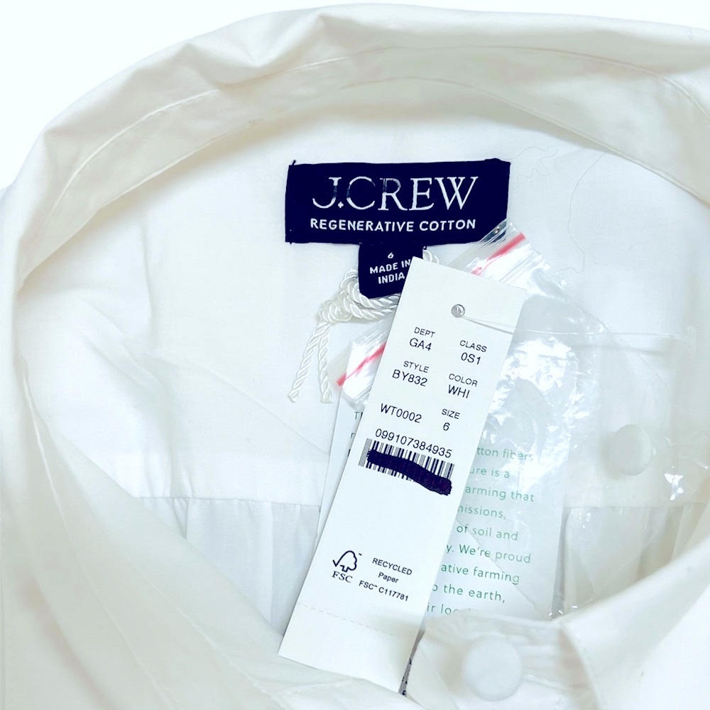 J.Crew Tall Elena shirtdress in cotton poplin size 6 NWT - Picture 6 of 6